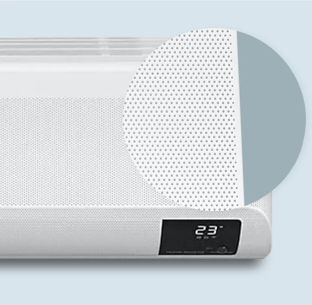 Painel WindFree™ com micro furos em uma evaporadora Samsung